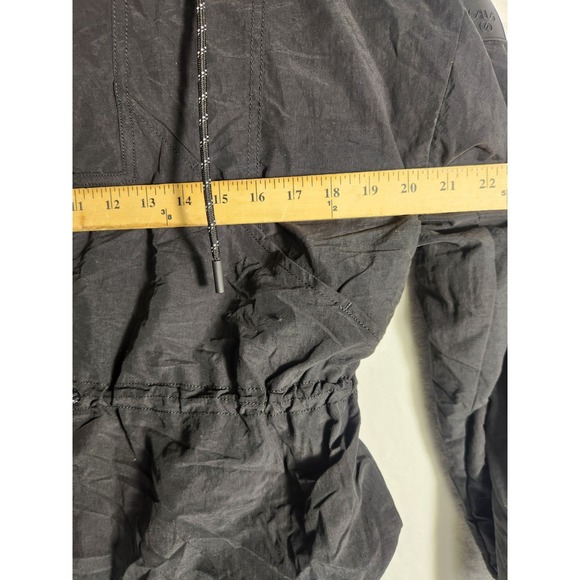 CALIA by Carrie Underwood Womens S Hooded Windbreaker Pure Black Water Repellent - Picture 6 of 9